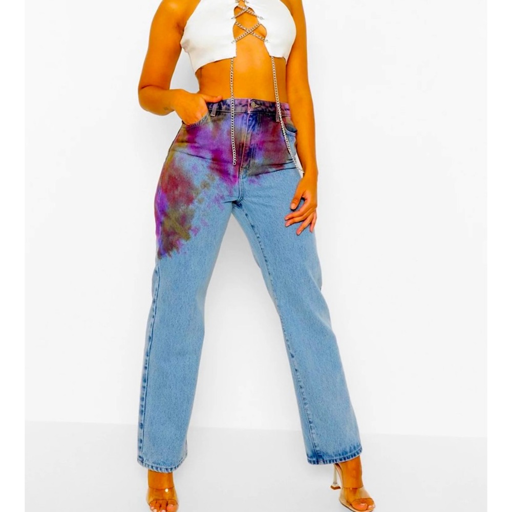 Tie dye boyfriend jeans